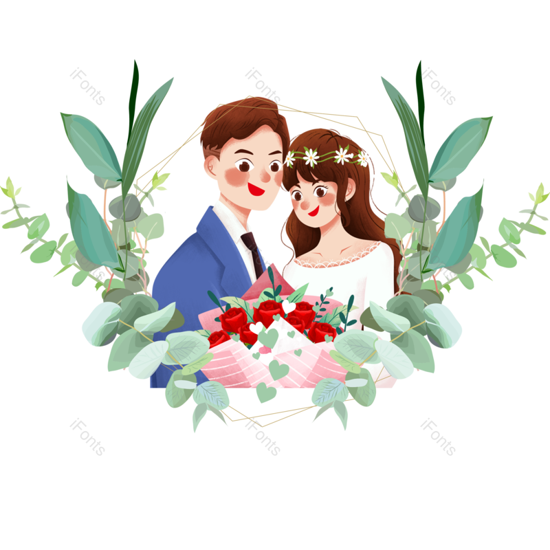 节日图片,卡通元素,婚礼PNG,插画免抠素材